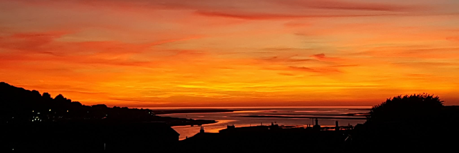 Spectacular sky at sunset from Instow apartment window